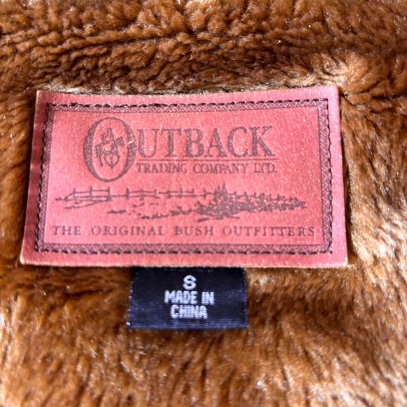 Outback Trading Co Shearling Western Jacket Embroidered Sleeves Brown Size Small - Picture 11 of 16